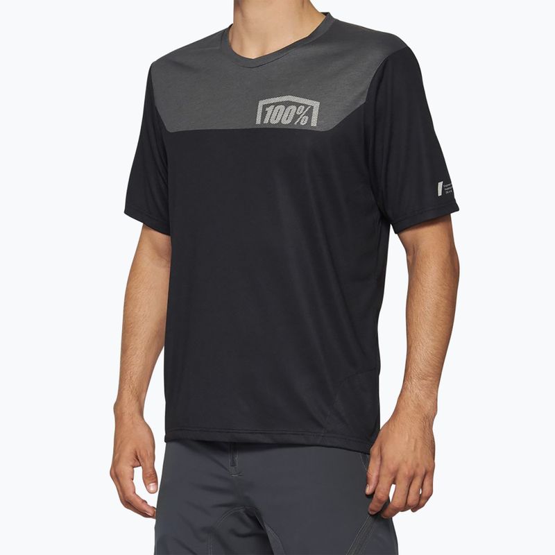 Maglia ciclismo da uomo 100% Airmatic nero/carbone