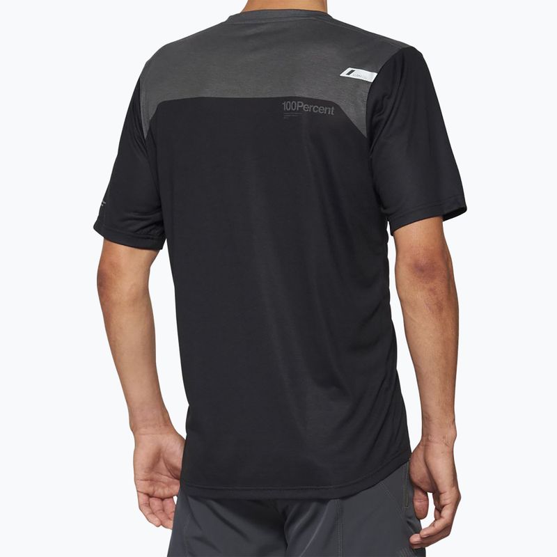 Maglia ciclismo da uomo 100% Airmatic nero/carbone 2