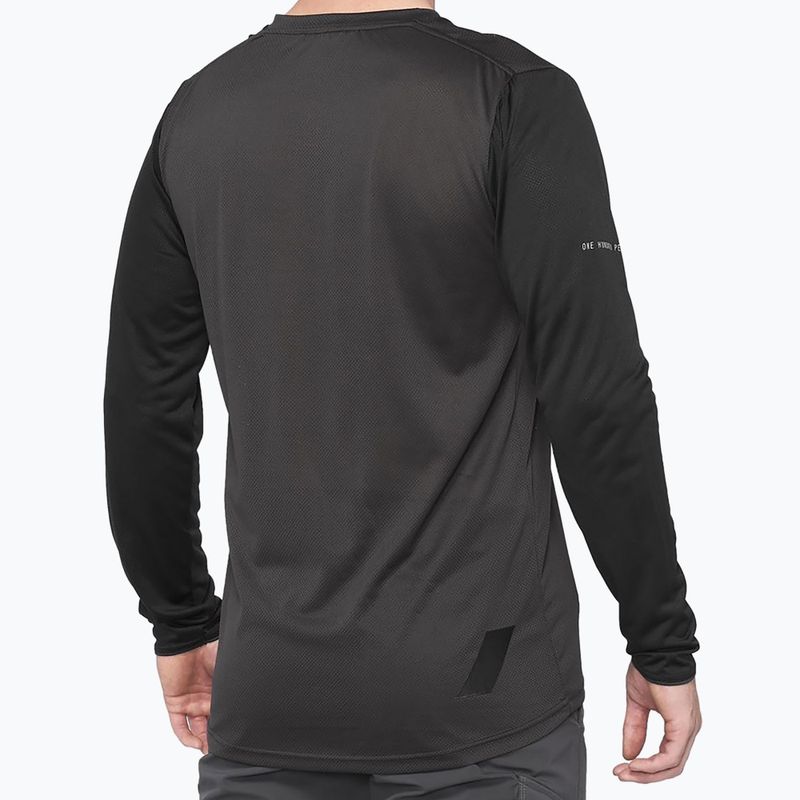 Manica lunga da ciclismo 100% Ridecamp nero/corallo da uomo 2