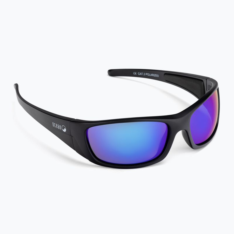 Occhiali da sole Ocean Bermuda nero opaco/blu reale