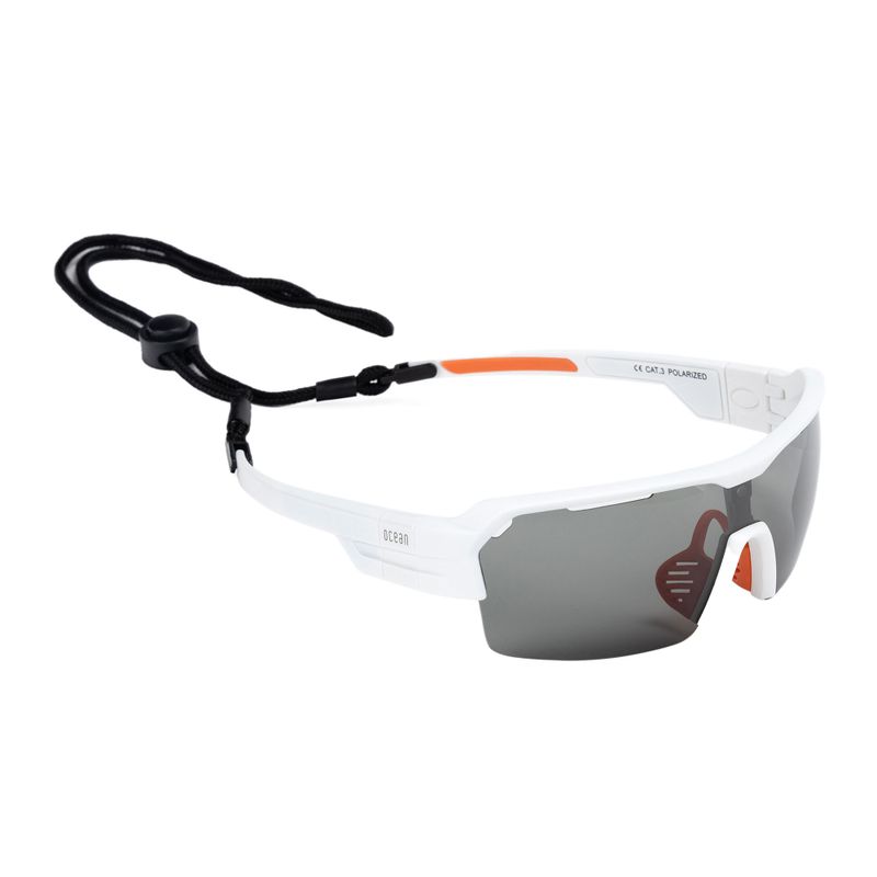 Occhiali da sole Ocean Race bianco opaco/fumé/arancione