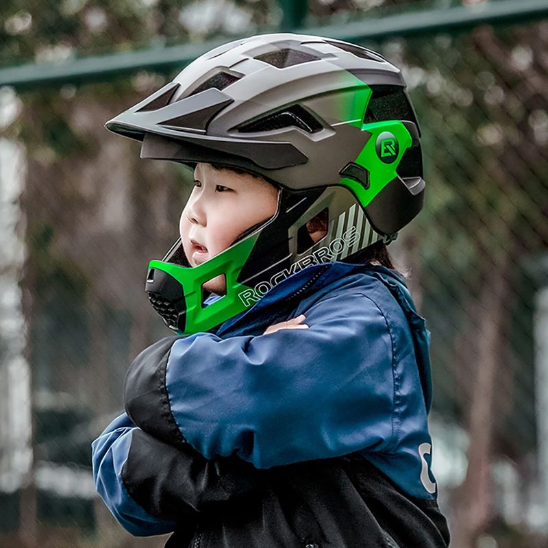 Casco da ciclismo per bambini Rockbros 10110061003 Kids Helmet black/ti-green 3