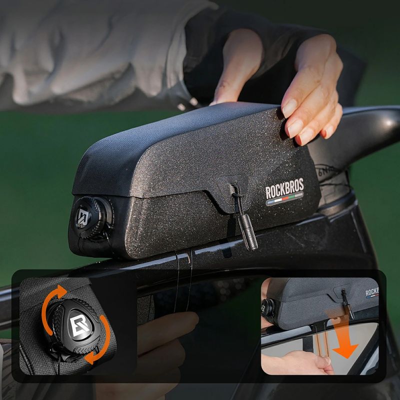 Borsa da bici per telaio Rockbros 30120123002 Road to Sky Frame Bag Magnetic L 0,9 l black 3