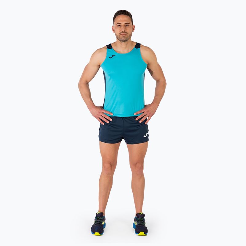 Canotta da corsa Joma Record II turchese/navy da uomo 2