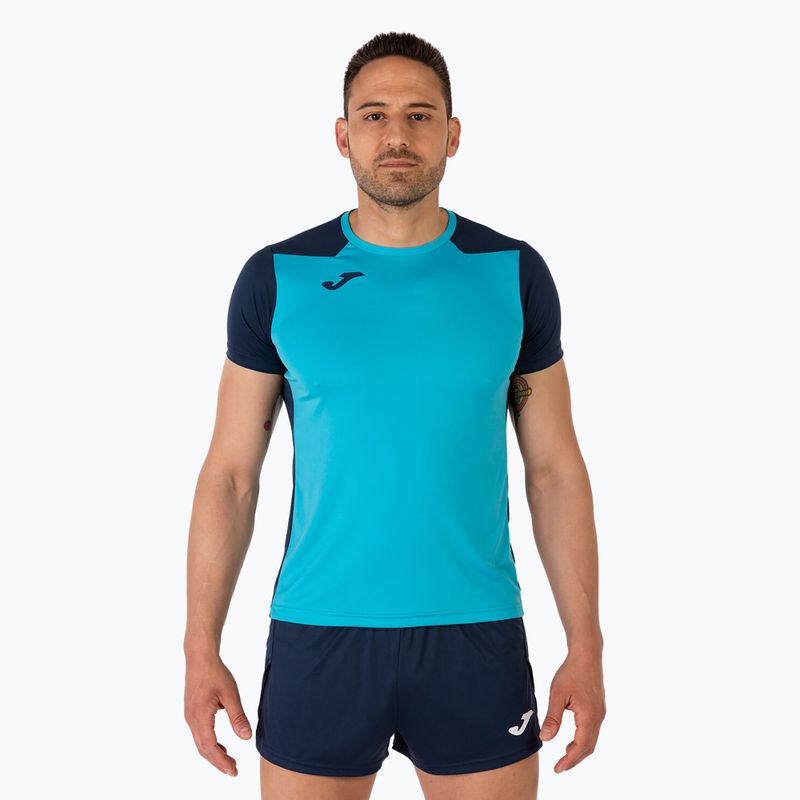 Maglia da corsa Joma Record II fluor turchese/navy da uomo