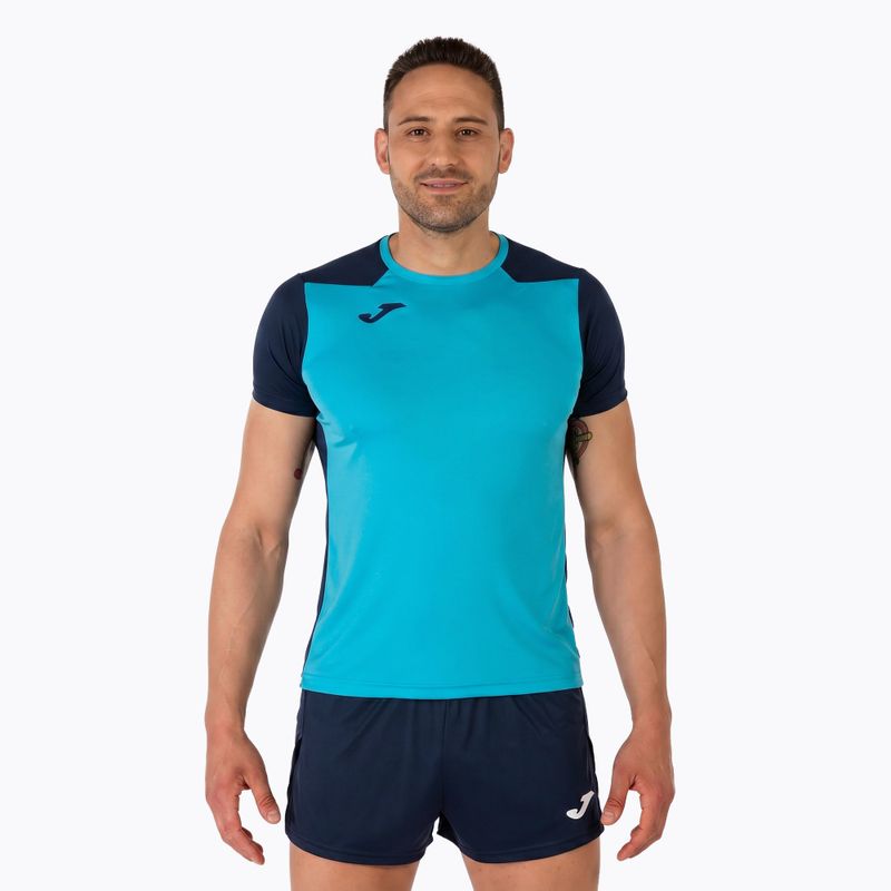 Maglia da corsa Joma Record II fluor turchese/navy da uomo 13