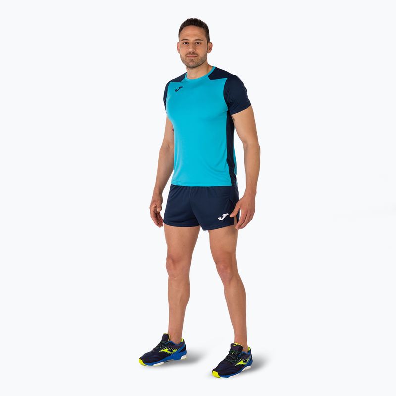 Maglia da corsa Joma Record II fluor turchese/navy da uomo 2