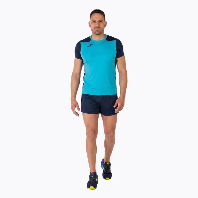 Maglia da corsa Joma Record II fluor turchese/navy da uomo 14