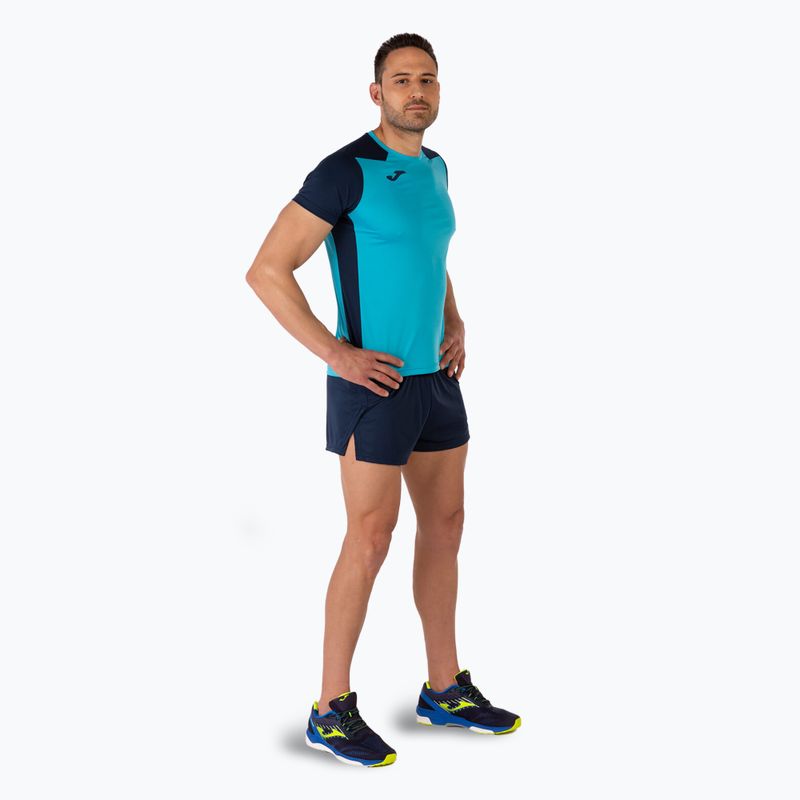 Maglia da corsa Joma Record II fluor turchese/navy da uomo 7