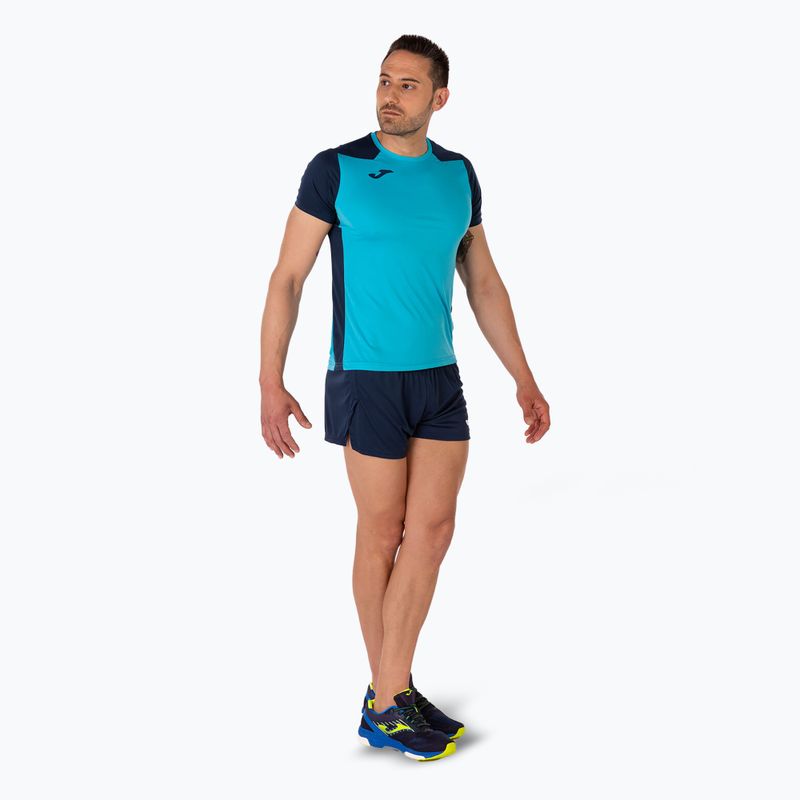 Maglia da corsa Joma Record II fluor turchese/navy da uomo 8