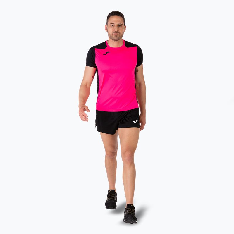 Maglia da corsa Joma Record II fluor rosa/nero da uomo 6