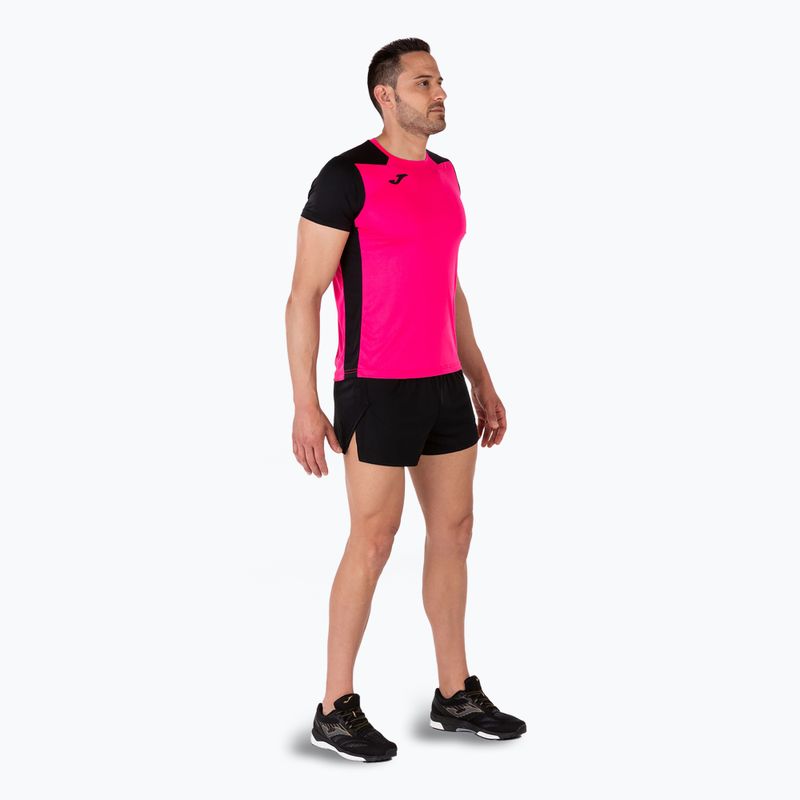 Maglia da corsa Joma Record II fluor rosa/nero da uomo 7