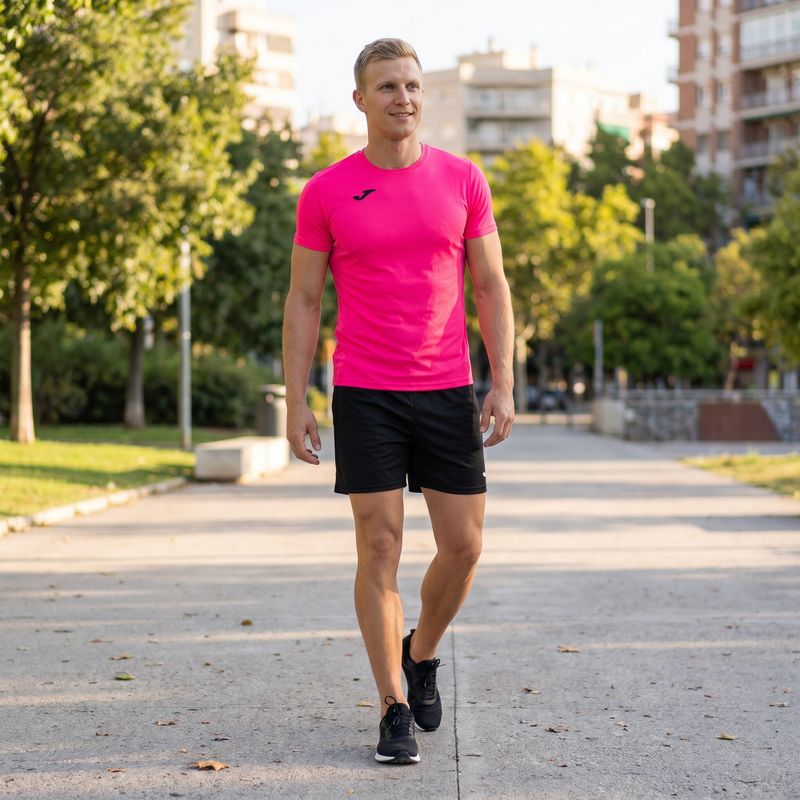 Maglietta da corsa Joma Record II fluor rosa da uomo 8
