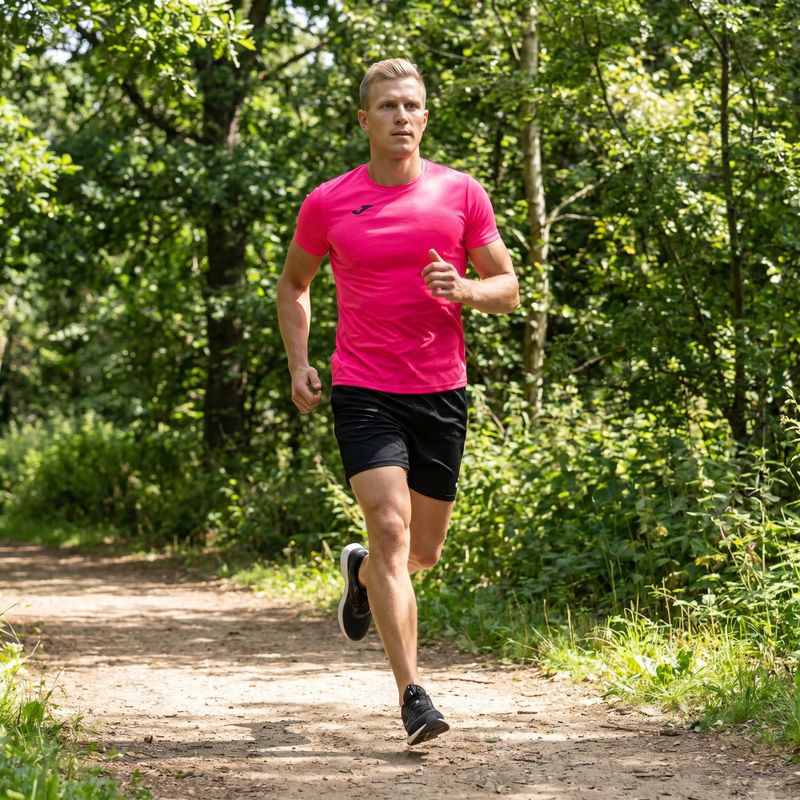 Maglietta da corsa Joma Record II fluor rosa da uomo 9