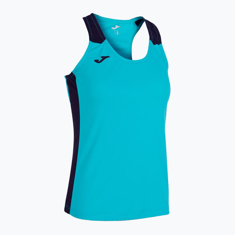 Maglia da corsa Joma Record II Tank Top fluor turchese/navy da donna 6