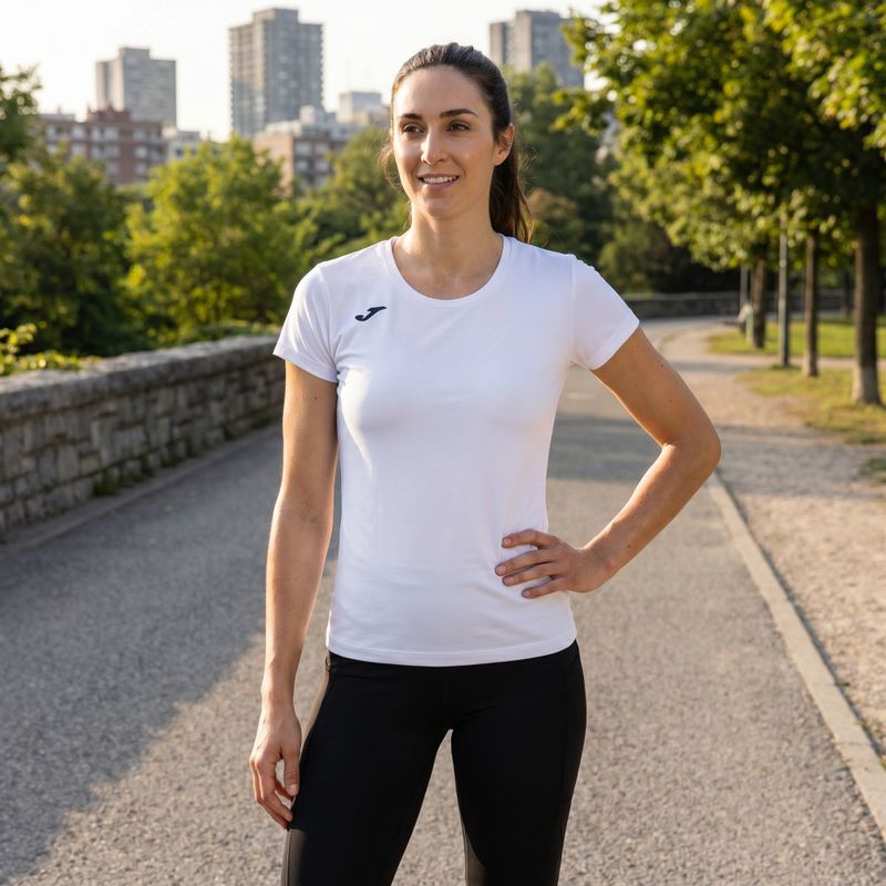 Maglia da corsa Joma Record II da donna, bianco 4