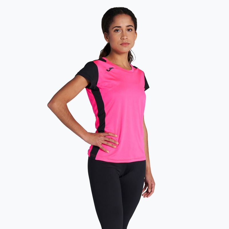 Maglia da corsa Joma Record II fluor rosa/nero da donna