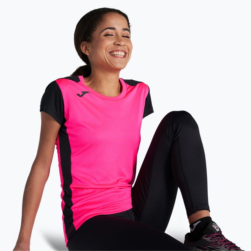 Maglia da corsa Joma Record II fluor rosa/nero da donna 4