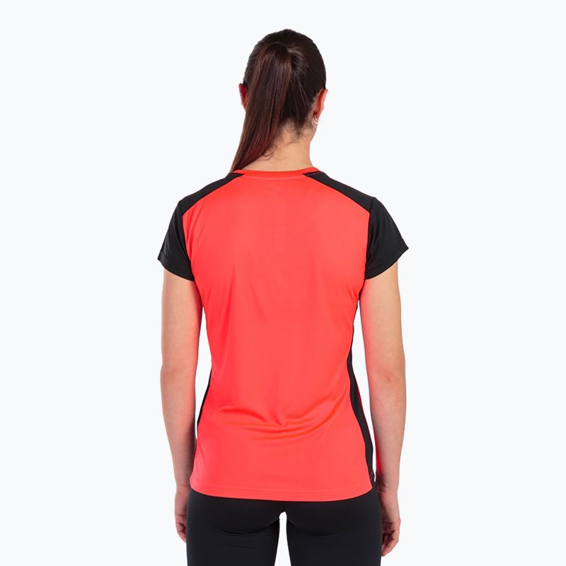 Maglia da corsa Joma Record II fluor coral/nero da donna 3