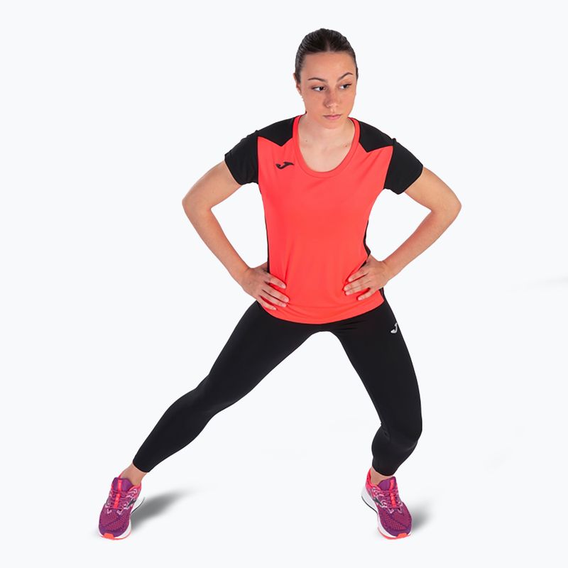 Maglia da corsa Joma Record II fluor coral/nero da donna 5