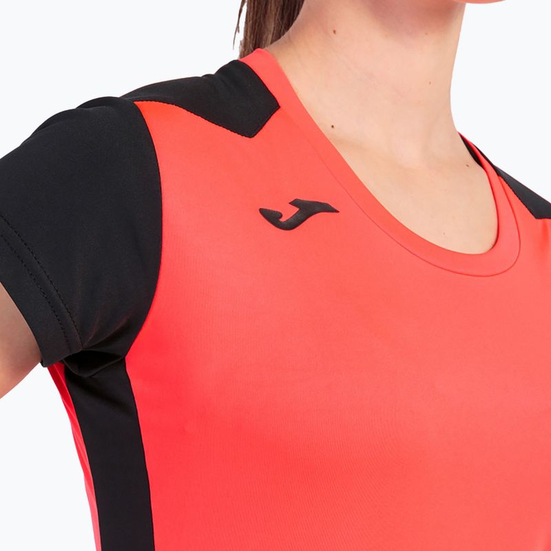 Maglia da corsa Joma Record II fluor coral/nero da donna 6