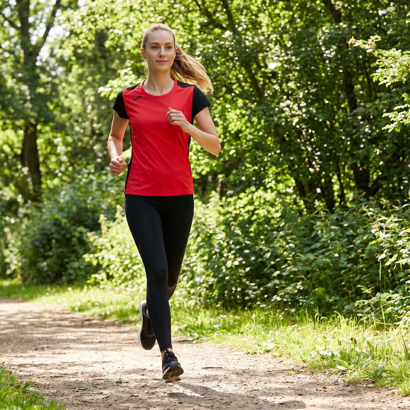 Maglia da corsa Joma Record II fluor coral/nero da donna 14