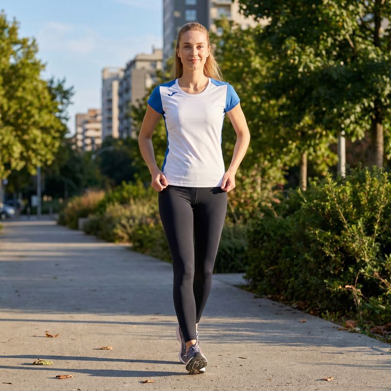 Maglia da corsa Joma Record II donna bianco/royal 10