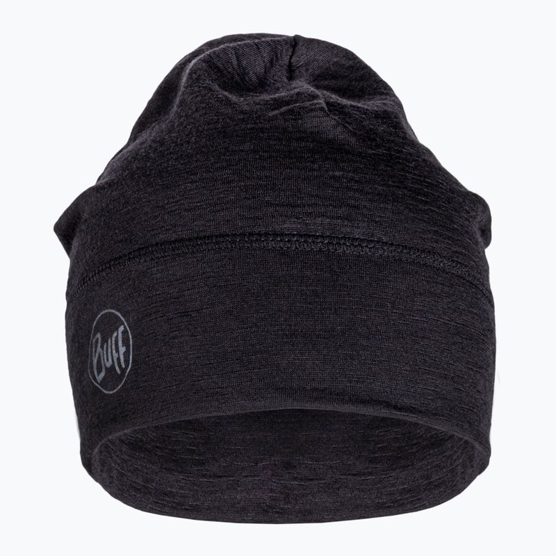 BUFF Berretto invernale leggero in lana merino tinta unita nero 2