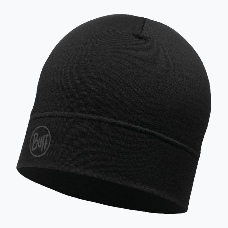 BUFF Berretto invernale leggero in lana merino tinta unita nero 4