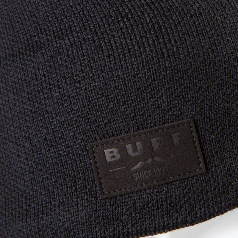 BUFF Berretto invernale in maglia e pile tinta unita nero 3