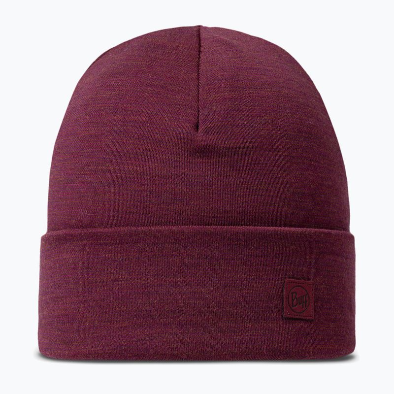 Cappello invernale BUFF Heavyweight Merino Wool solid tibetan red