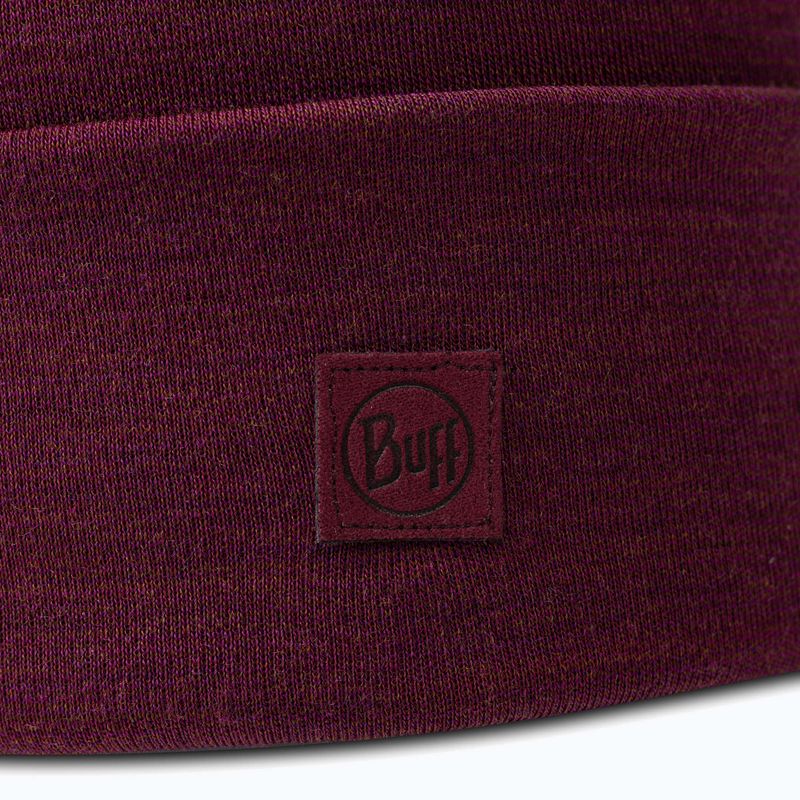 Cappello invernale BUFF Heavyweight Merino Wool solid tibetan red 2
