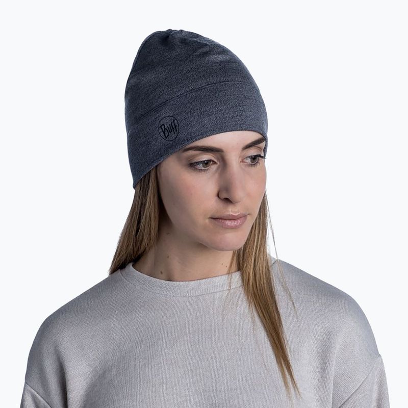 BUFF Berretto invernale in lana merino di peso medio grigio chiaro 5