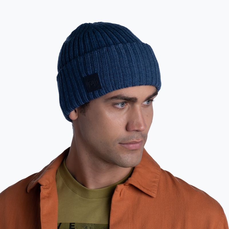 BUFF Berretto invernale in lana merino Ervin denim 5