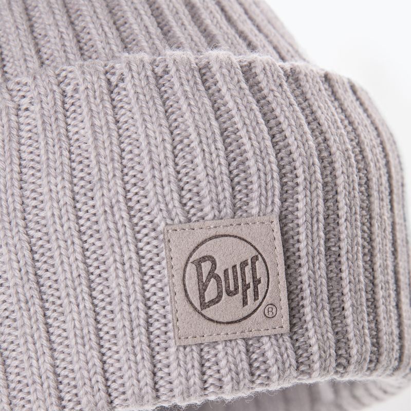 BUFF Berretto invernale Ervin in lana merino grigio chiaro 3