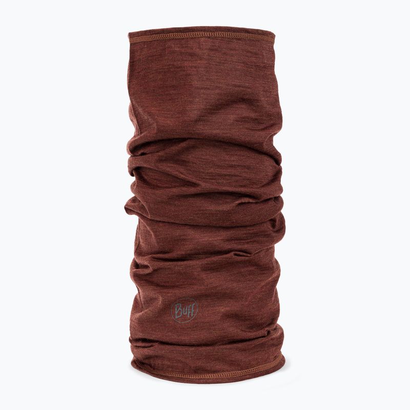 Imbragatura multifunzionale BUFF in lana merino leggera e tinta unita terra di Siena