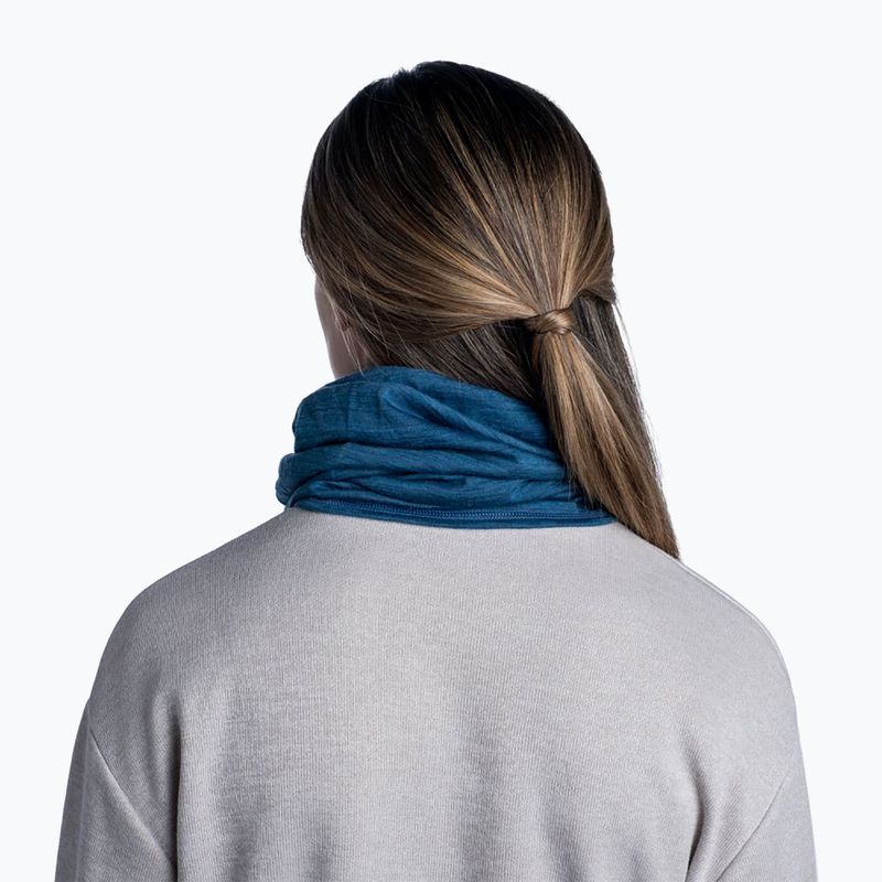 BUFF Imbragatura multifunzionale leggera in lana merino solida blu polvere 7