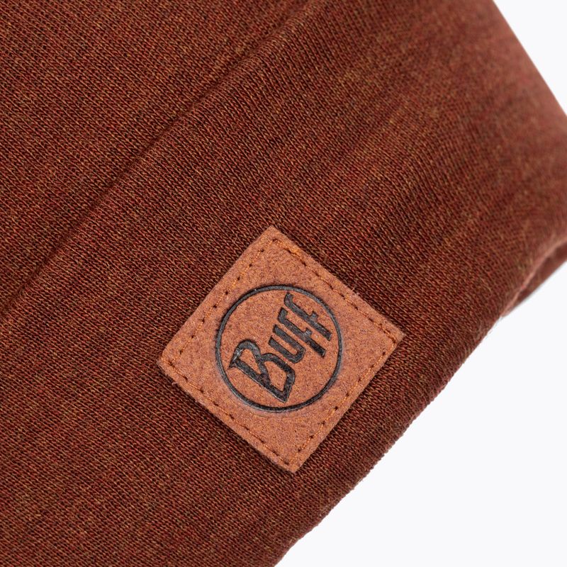 Berretto invernale BUFF in lana merino pesante sienna 3