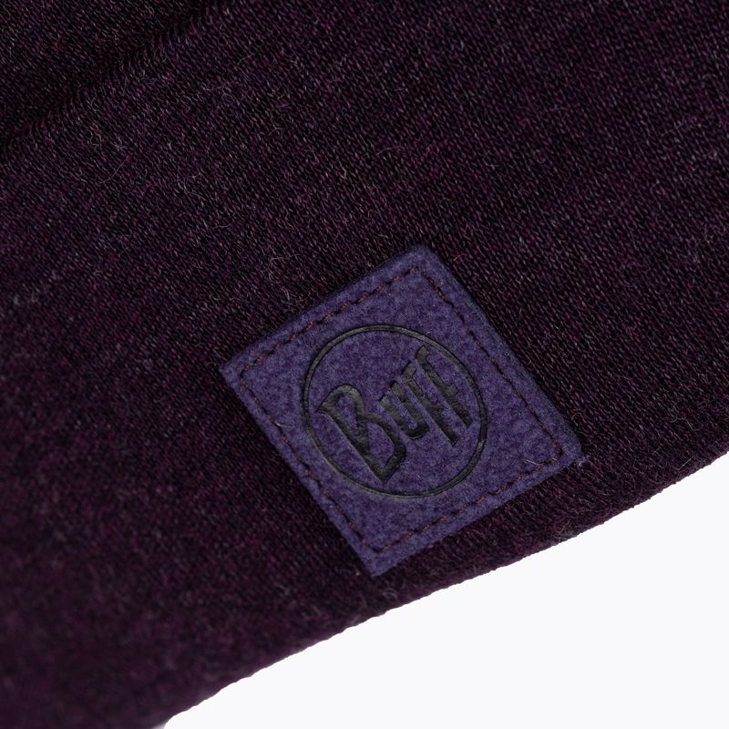 BUFF Berretto invernale pesante in lana merino viola intenso 3
