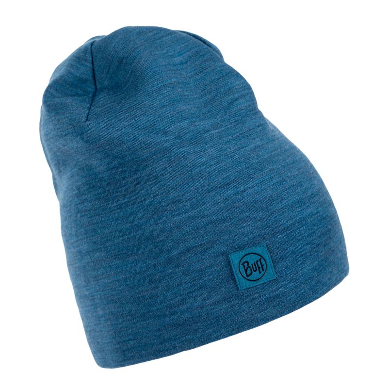 BUFF Berretto invernale pesante in lana merino blu polvere