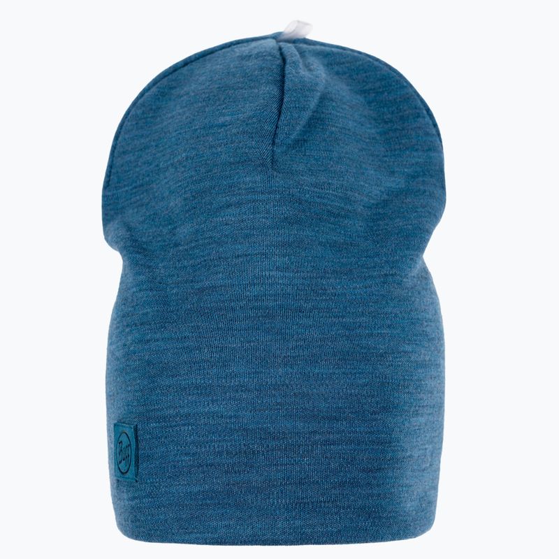 BUFF Berretto invernale pesante in lana merino blu polvere 2