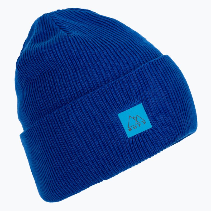 BUFF Berretto invernale a maglia incrociata in tinta unita blu azzurro