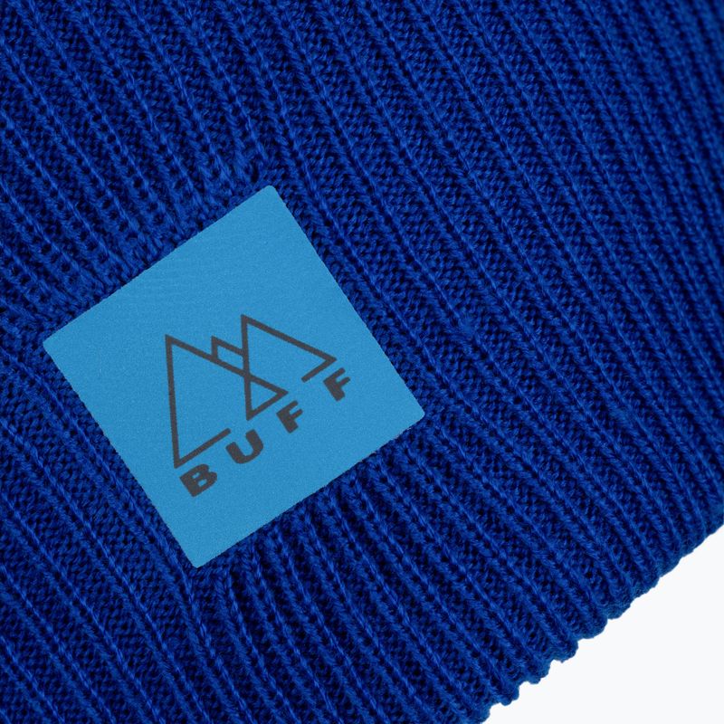 BUFF Berretto invernale a maglia incrociata in tinta unita blu azzurro 3