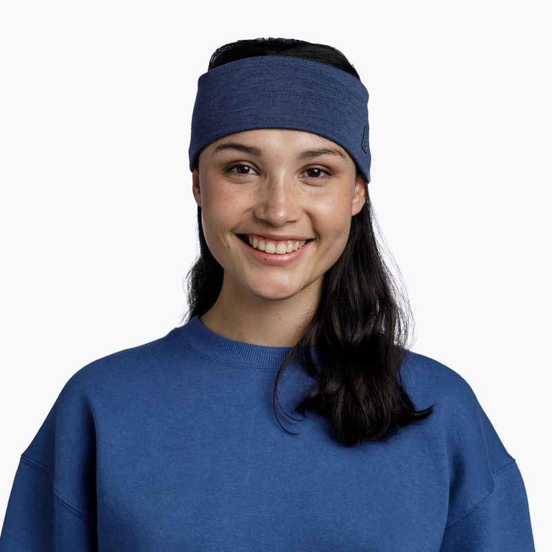 Fascia per la testa BUFF Merino Wide dark blue 2
