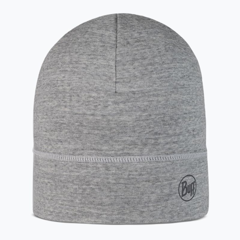 BUFF Berretto invernale leggero in lana merino tinta unita grigio chiaro