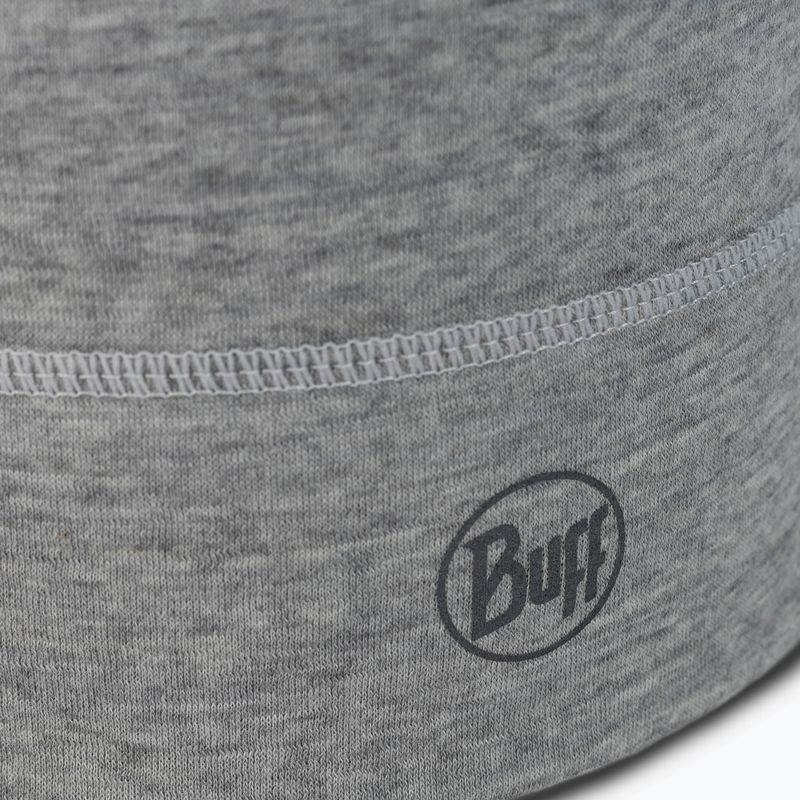 BUFF Berretto invernale leggero in lana merino tinta unita grigio chiaro 2