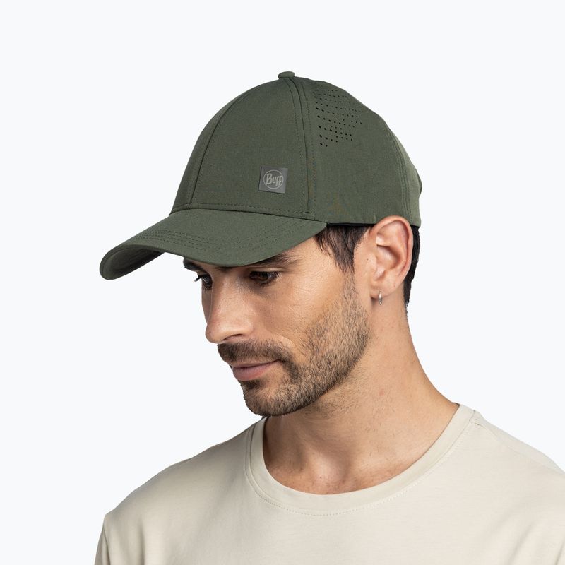 Cappellino con visiera Buff Summit solid khaki 4