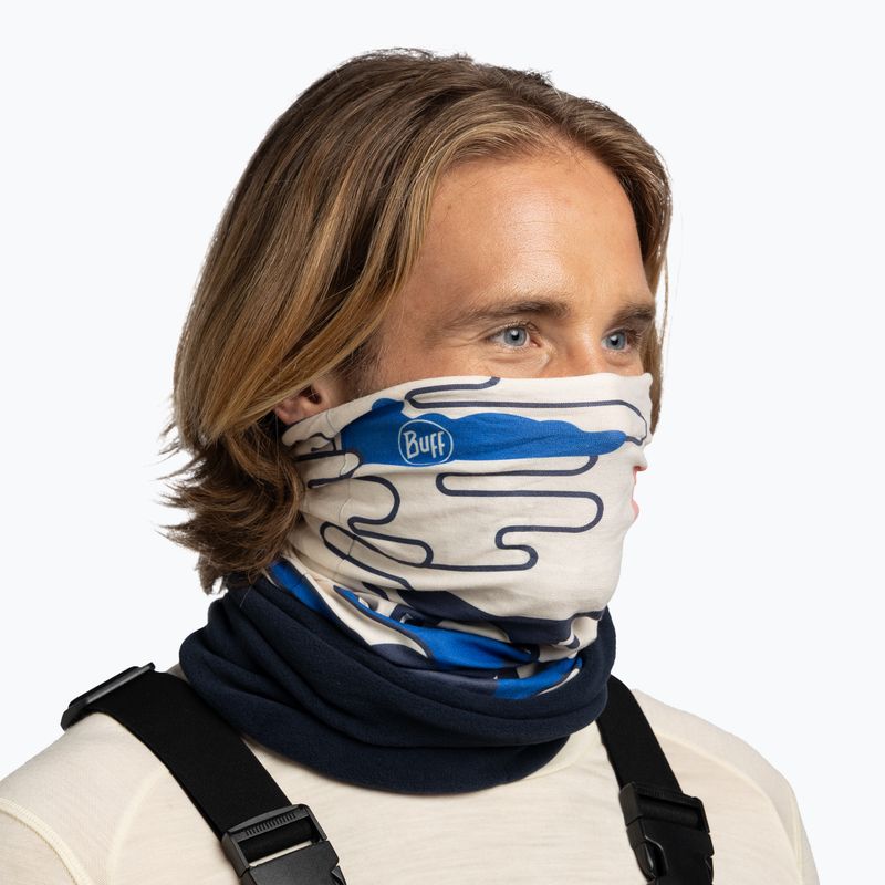 Bandana multifunzionale BUFF Polar hirajy blue 6