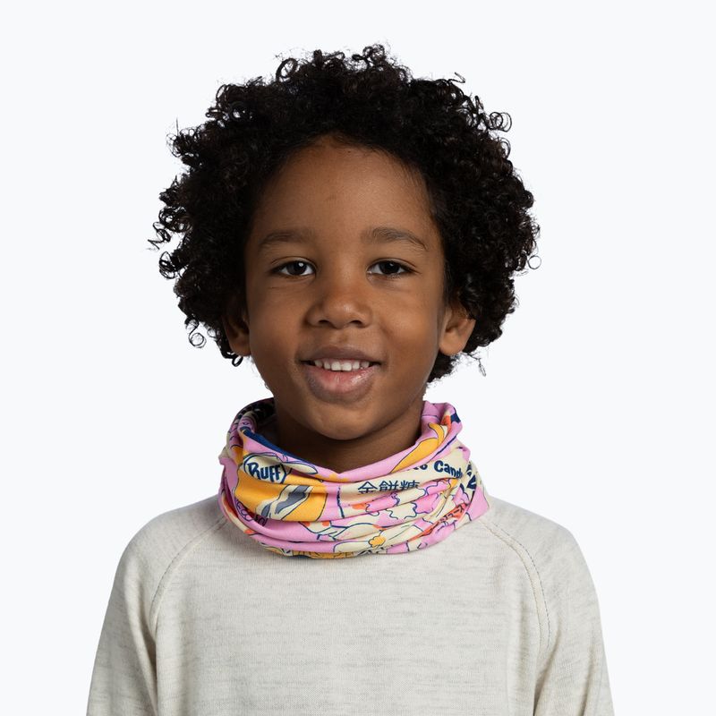 Scaldacollo multifunzionale per bambini BUFF Original Ecostretch asaku rose pink 3