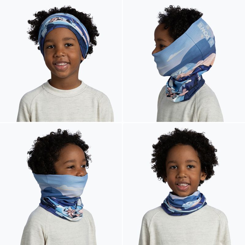 Sciarpa multifunzionale per bambini BUFF Original Ecostretch Pow Riam Blue 3